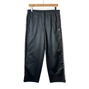 Vans Track Pants Women’s Size Large Black Check Wide Leg Streetwear Skater Y2K